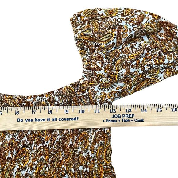 Faithfull The Brand Alina Smocked Mini Dress Size 4 Paisley Puff Sleeve Babydoll - Picture 7 of 10